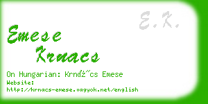 emese krnacs business card